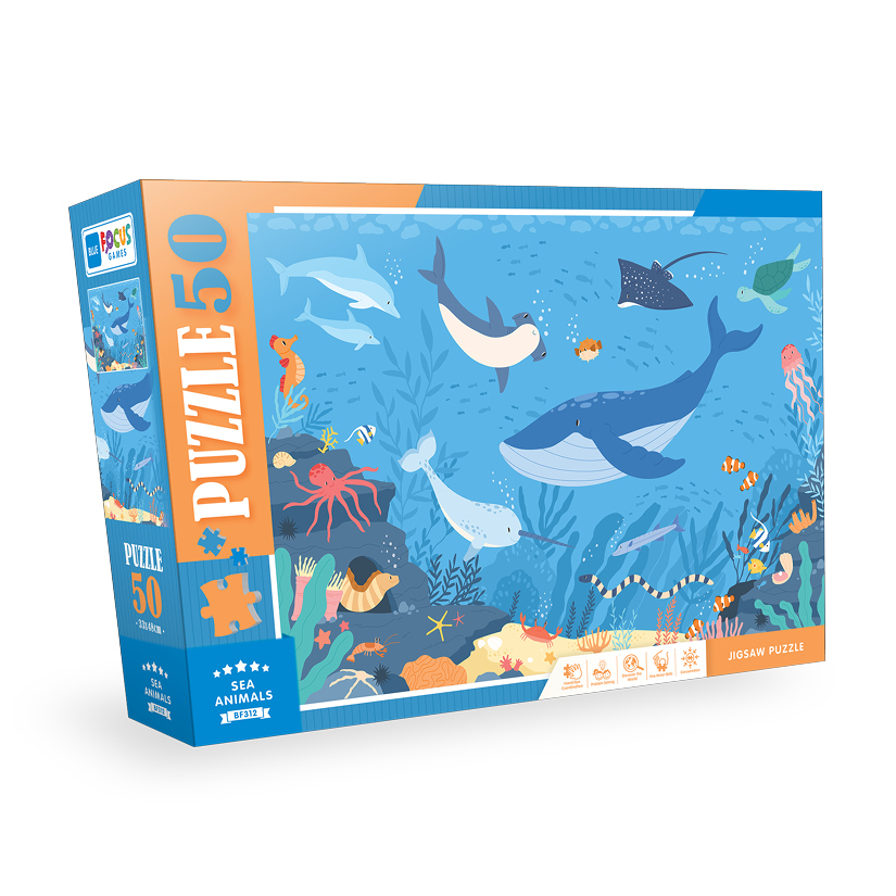 PUZZLE 50 PCS SEA ANIMALS BF312