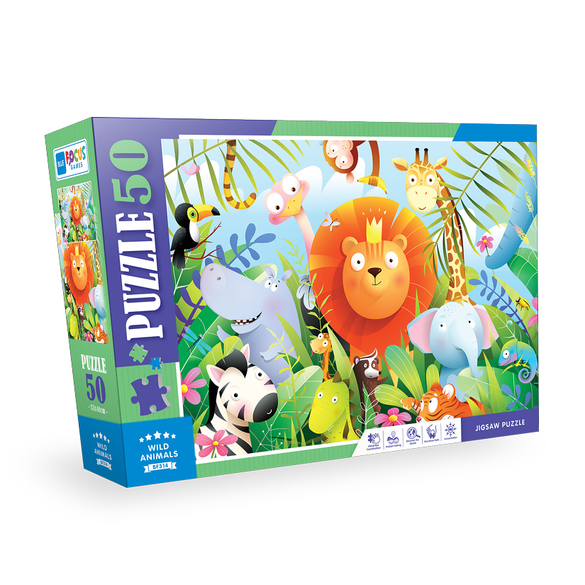 PUZZLE 50 PCS WILD ANIMALS BF314