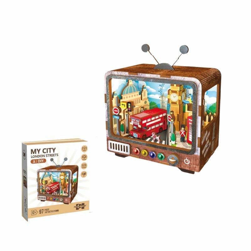 DRVENE PUZZLE TELEVIZOR 3D LONDON STREETS 68064