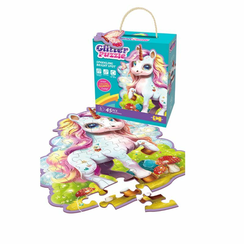 PUZZLE UNICORN GLITTER 45 PCS 88950Z