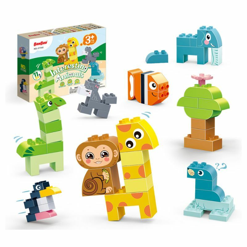 KOCKE INTERESTING ANIMALS 74PCS ET981