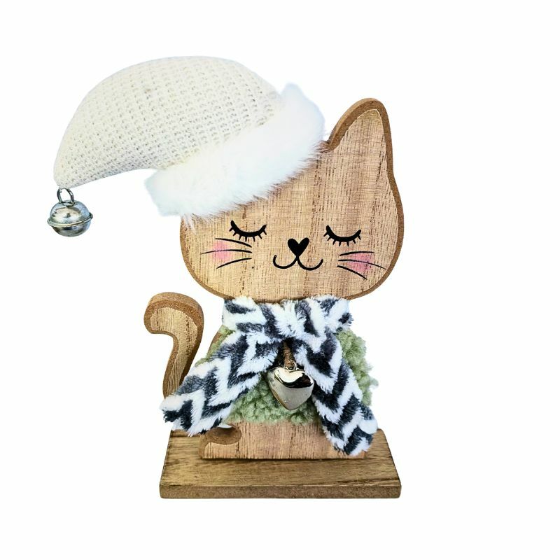 DRVENI NOVOGODISNJI UKRAS MACA 24XD36260-84