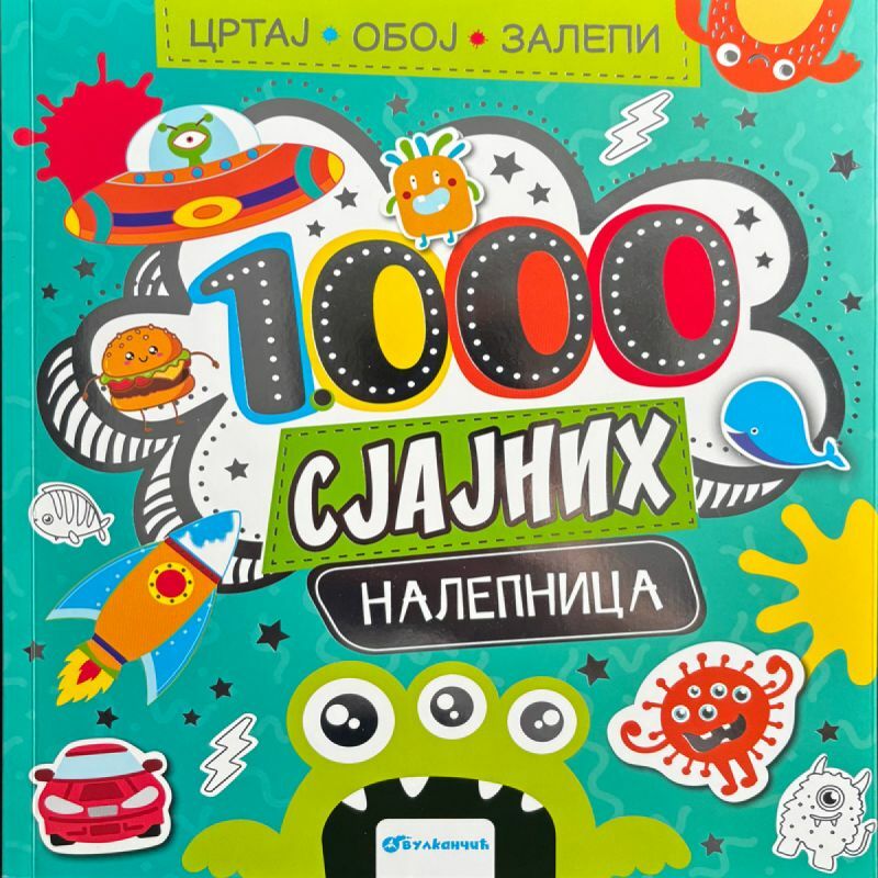 CRTAJ, OBOJ, ZALEPI 1000 SJAJNIH NALEPNICA 