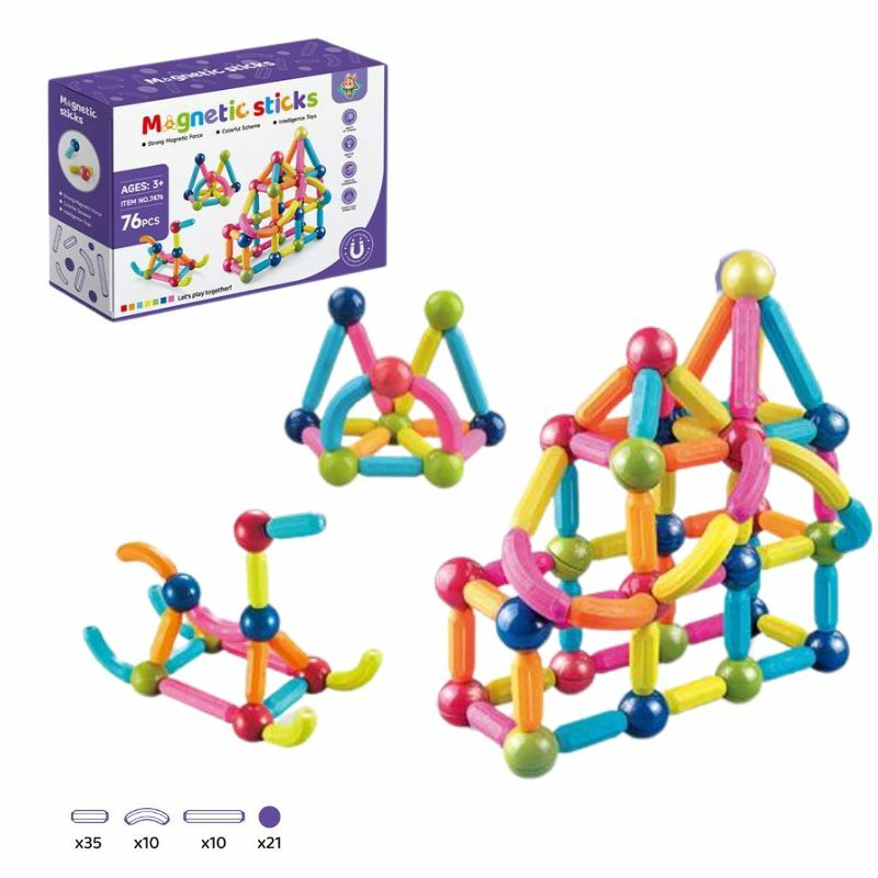 MAGNETNE KOCKE/STAPICI ZA SLAGANJE 76PCS 43749