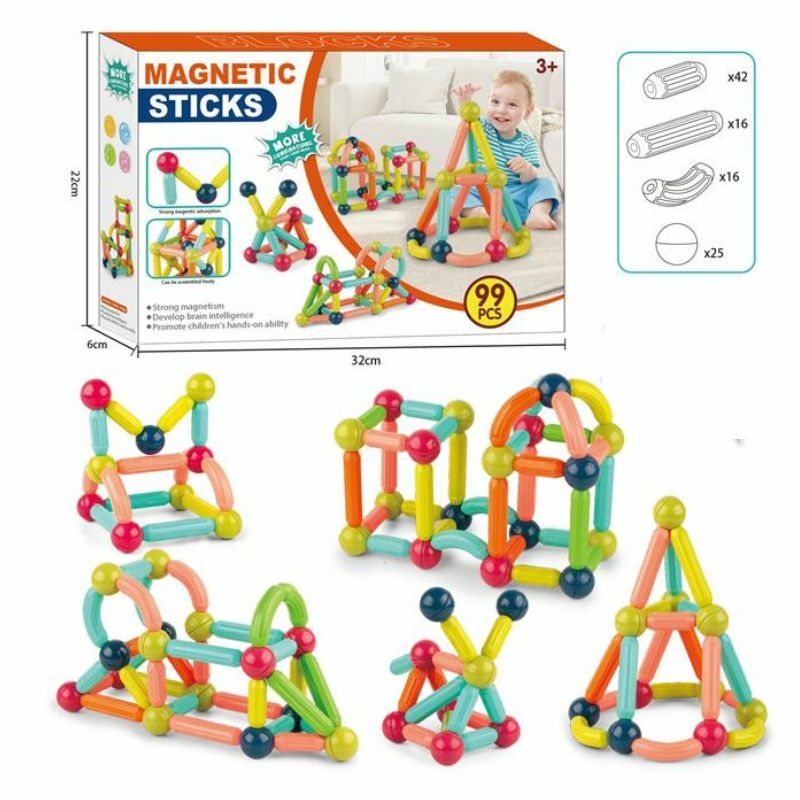 MAGNETNE KOCKE/STAPICI 99PCS 96575