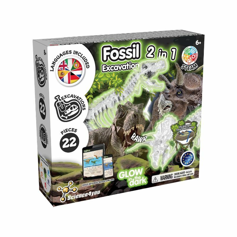 KREATIVNI SET ZA ISKOPAVANJE FOSILA DINOSAURUSA 2U1